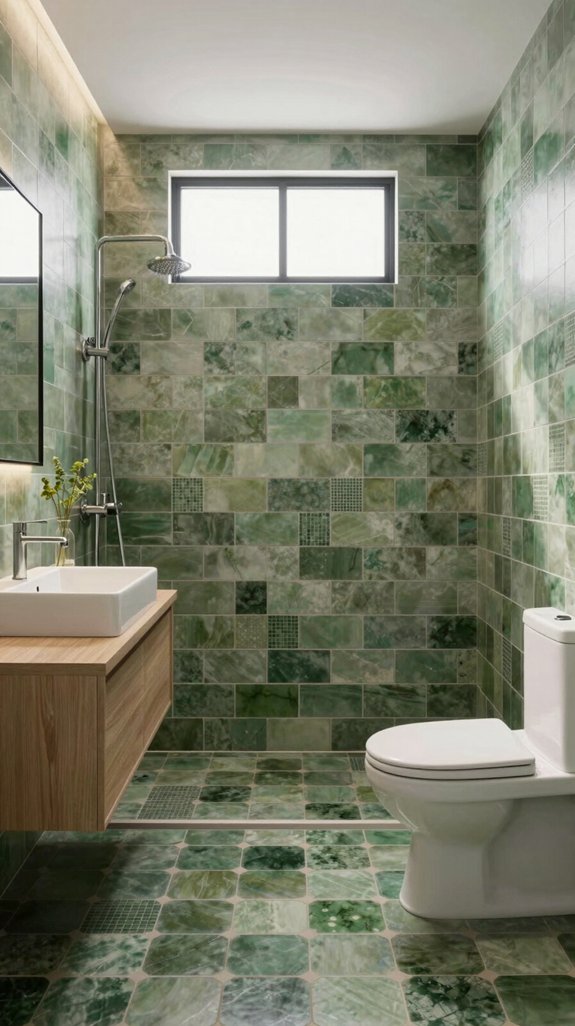 24 Bathroom Tiles Combination Ideas for a Designer Finish 3 serene moss green palette