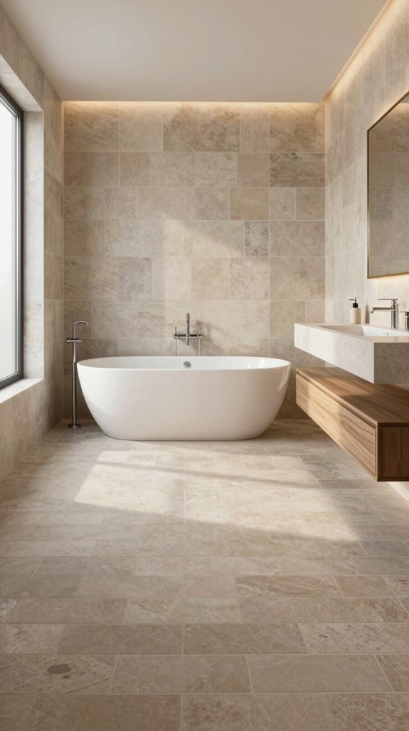 24 Bathroom Tiles Ideas for Stunning Floors and Walls 5 serene warm neutral bathrooms