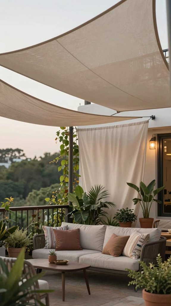 shade sails enhance privacy