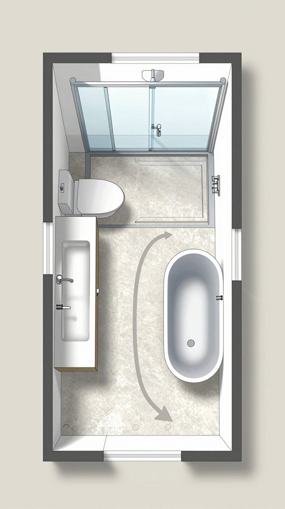 19 Bathroom Layout Ideas That Improve Flow and Function 20 shower entry traffic optimization