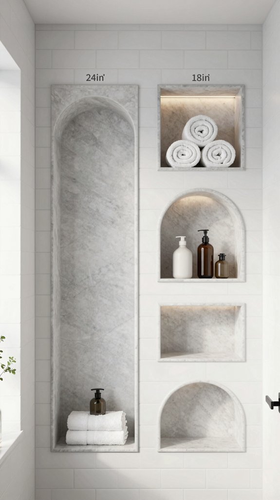 shower niche size guidelines