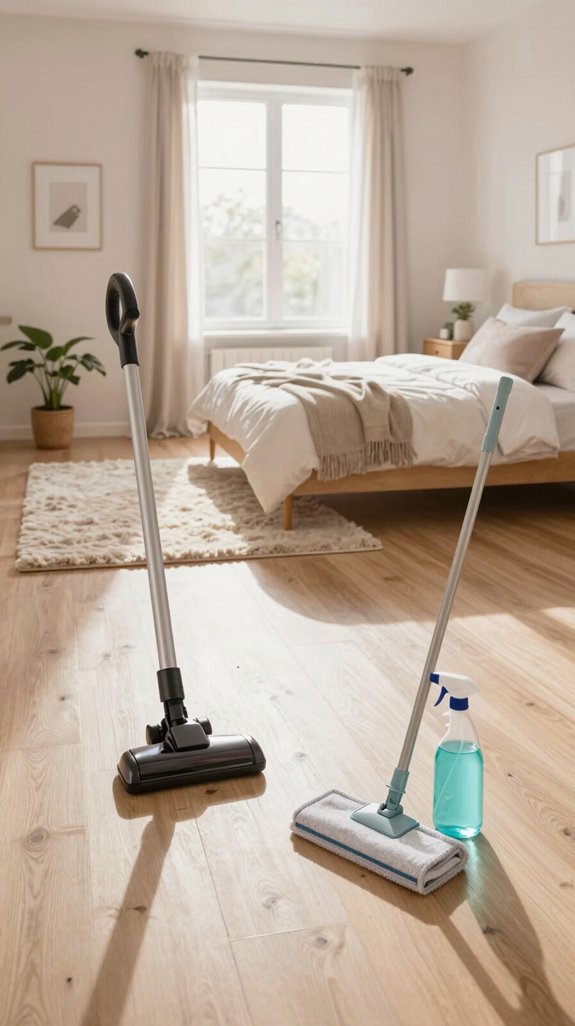 simple bedroom floor cleaning