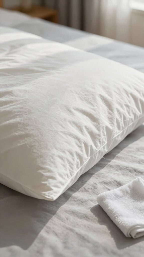 simple bedroom pillow cleaning