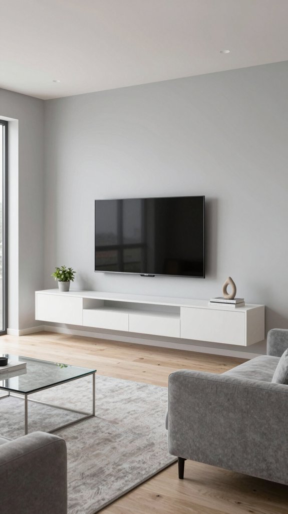 16 LED TV Panel Design Ideas for Living Rooms 7 sleek minimalist floating units