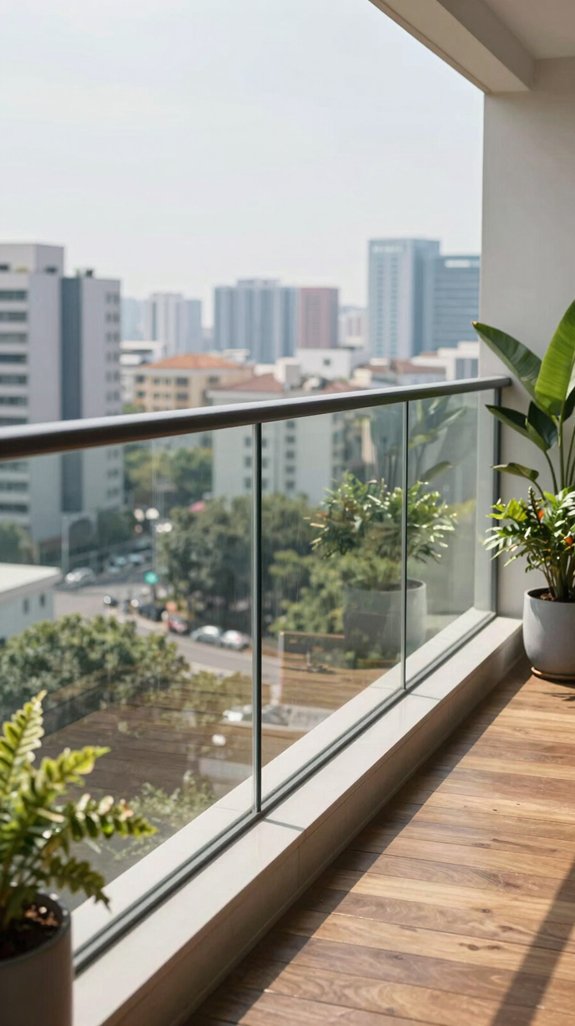 17 Glass Balcony Railing Ideas for Stylish Safety 4 sleek minimalist glass railings