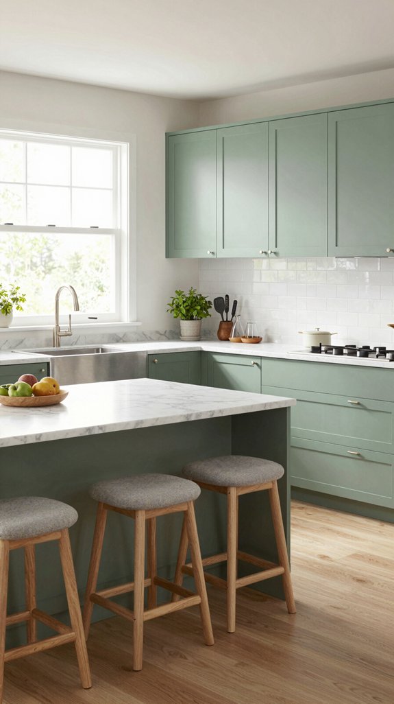 19 Sage Green Kitchen Ideas That Feel Calm and Elegant 13 sleek sage green elegance