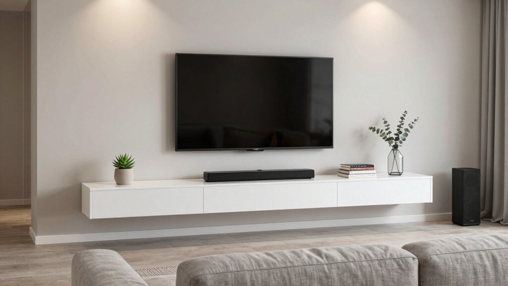 sleek space saving media shelves