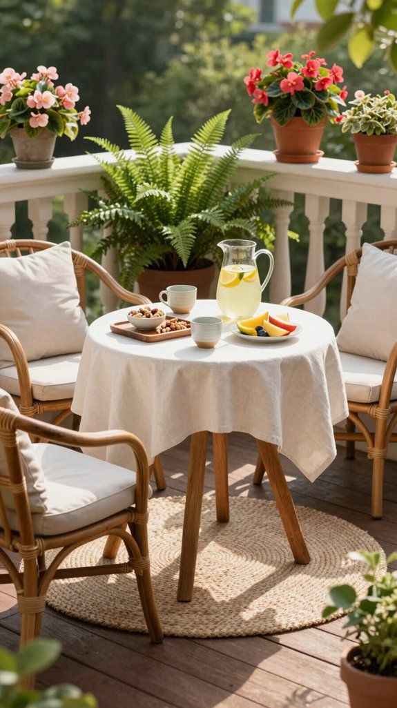 21 Balcony Decoration Ideas to Refresh Your Outdoor Space 12 small table for outdoors