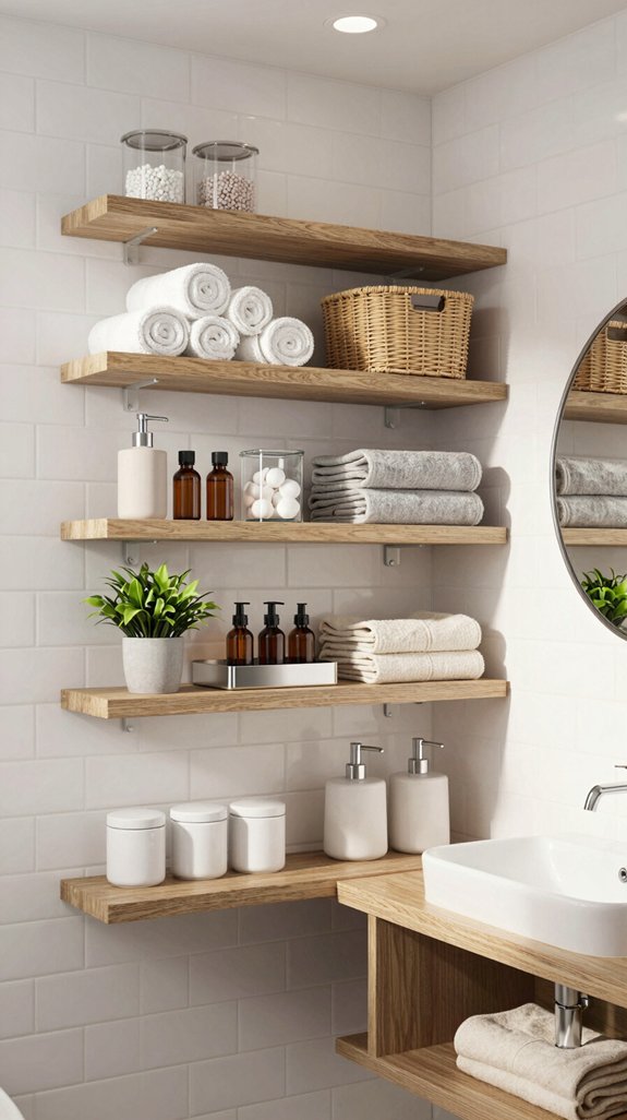 smart bathroom shelving solutions