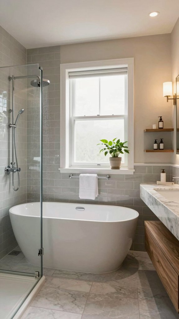 soaking tub and shower integration
