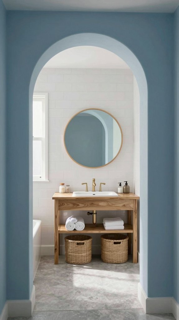 25 Blue Bathroom Ideas for a Calm Coastal Vibe 18 soothing blue arched entryways