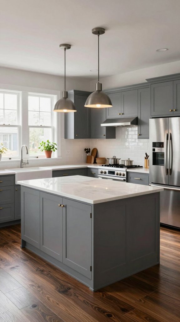 sophisticated gray kitchen design