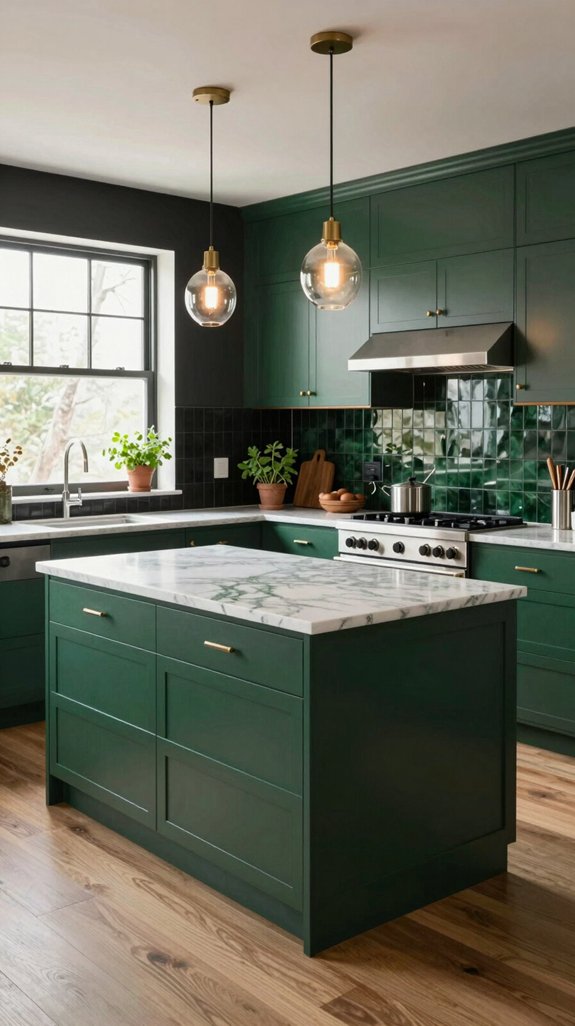 22 Kitchen Color Ideas That Feel Fresh and Modern 11 sophisticated near black greens elegance
