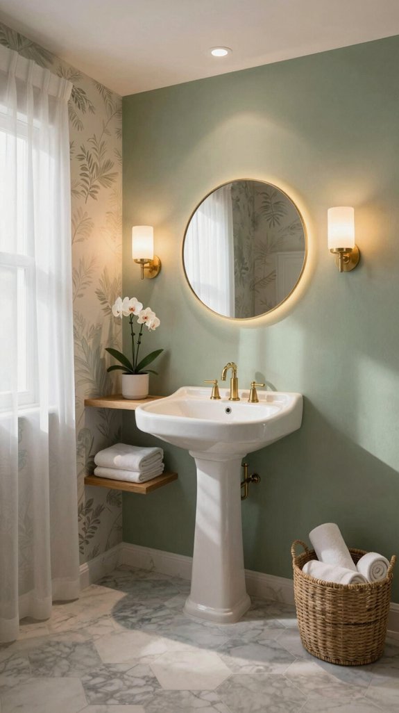 19 Powder Bathroom Ideas That Make a Statement 2 spa atmosphere through layered lighting