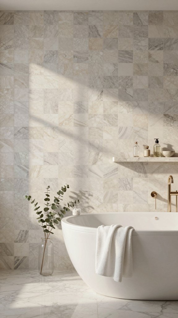 spa inspired marble mosaic elegance