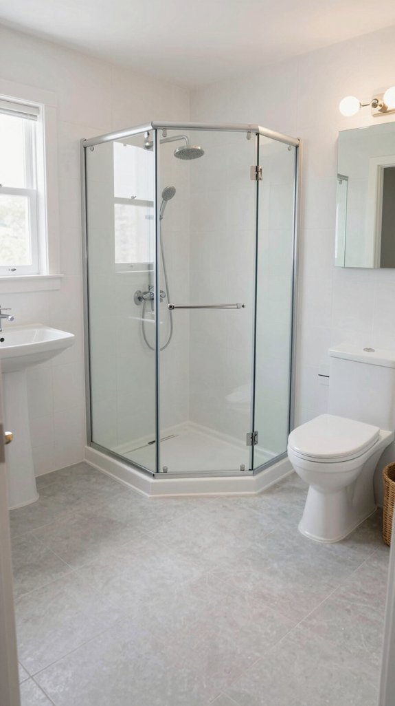 space saving corner showers enhance accessibility