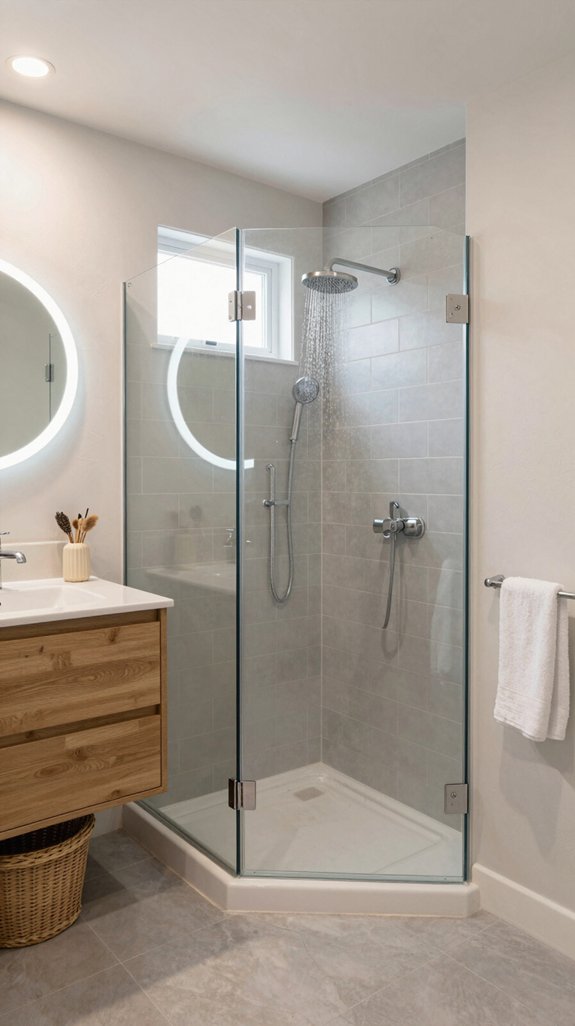 space saving modern walk in showers