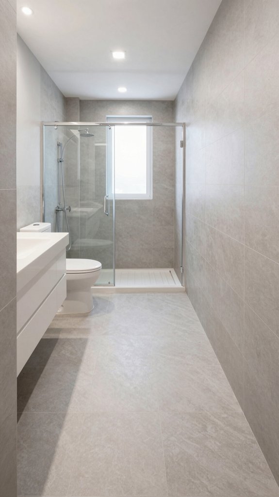 19 Long Narrow Bathroom Ideas That Improve Flow 13 spacious durable low maintenance tiles