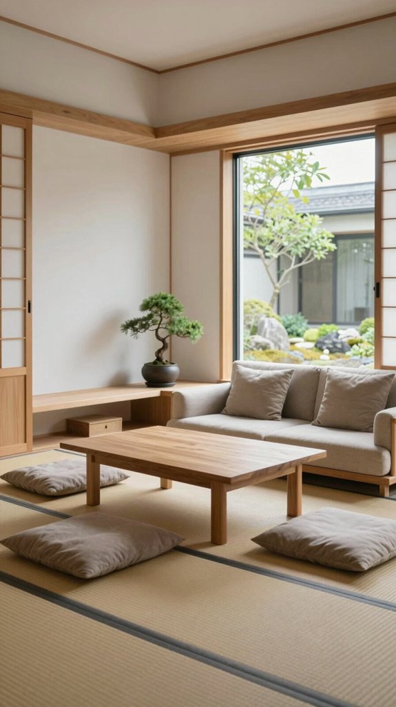 spacious low profile furnishings arrangement