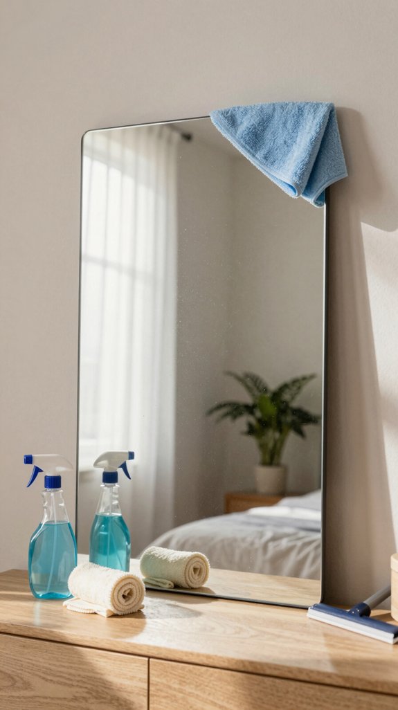 spotless bedroom mirror cleaning