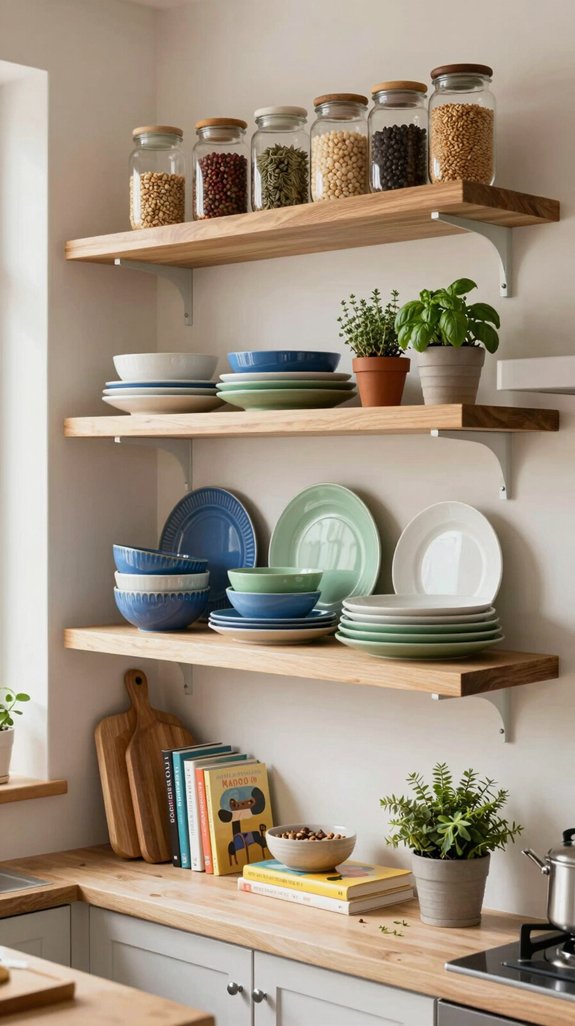 19 Kitchen Shelving Ideas for Open and Functional Storage 14 stacked arrangements for aesthetics