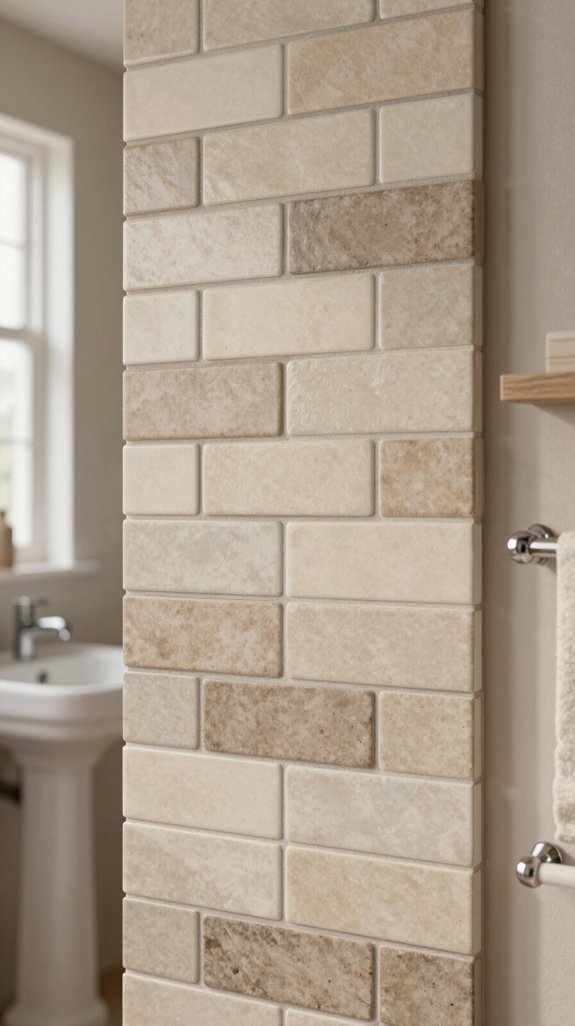 stacked beige tile elegance