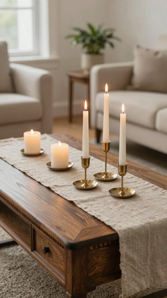 13 Tea Table Design Ideas for Living Rooms 6 staggered taper candles ambiance