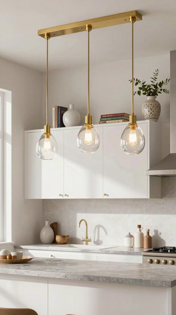 statement lighting enhances kitchens