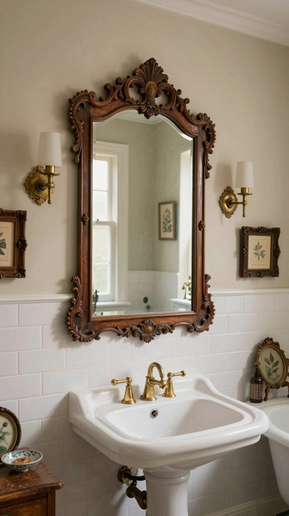 20 Vintage Bathroom Ideas With Timeless Appeal 6 statement mirrors as fixtures