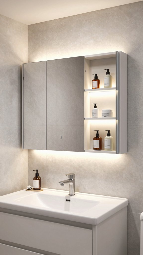 storage enhancing mirror cabinets