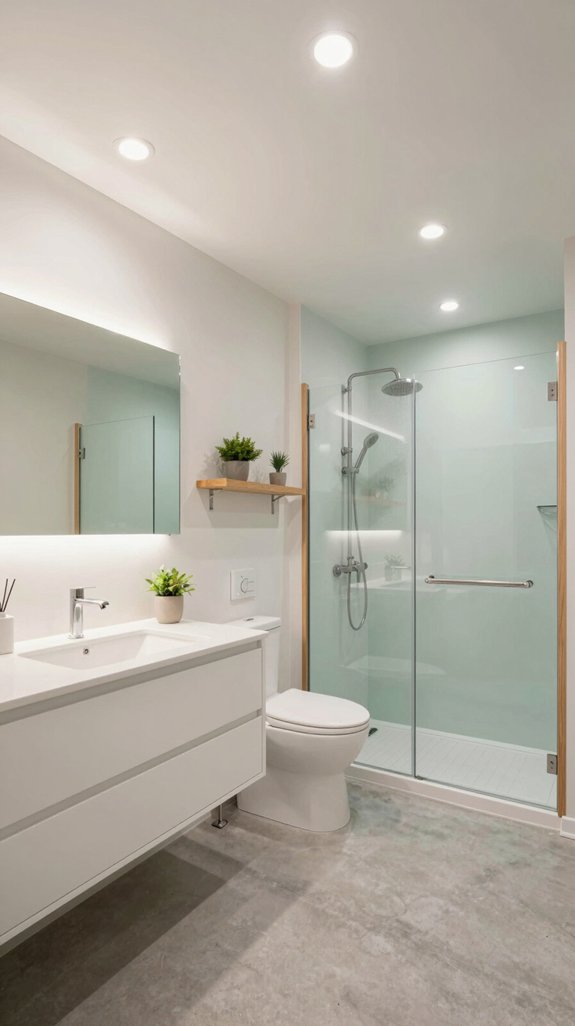 16 Basement Bathroom Ideas That Feel Bright and Inviting 10 straight line basement bathroom design