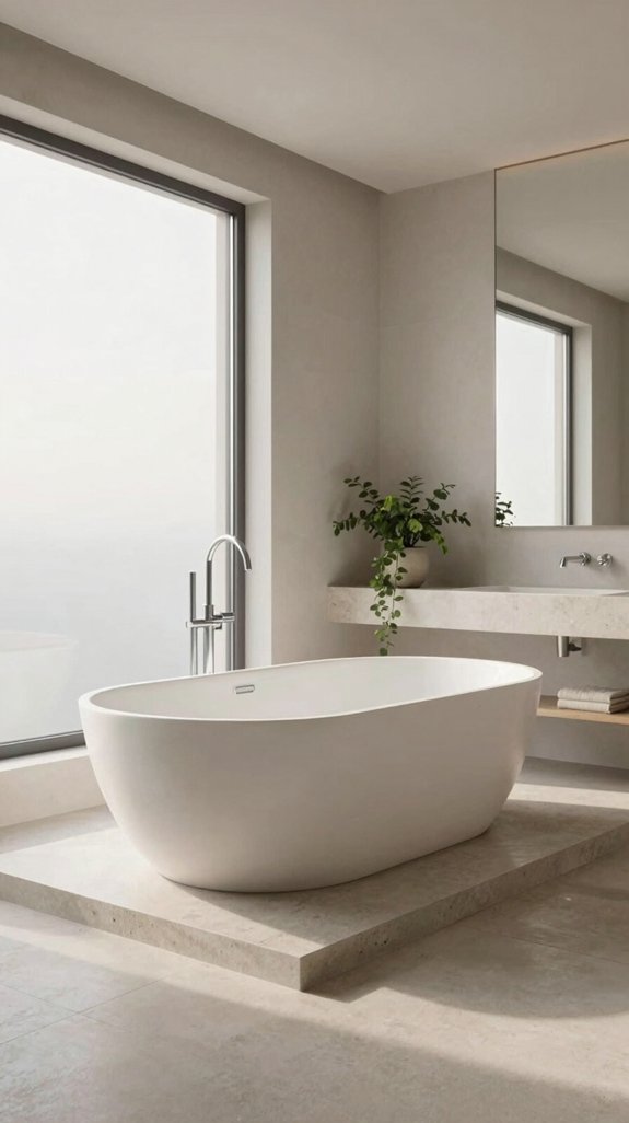 strategic freestanding tub positioning
