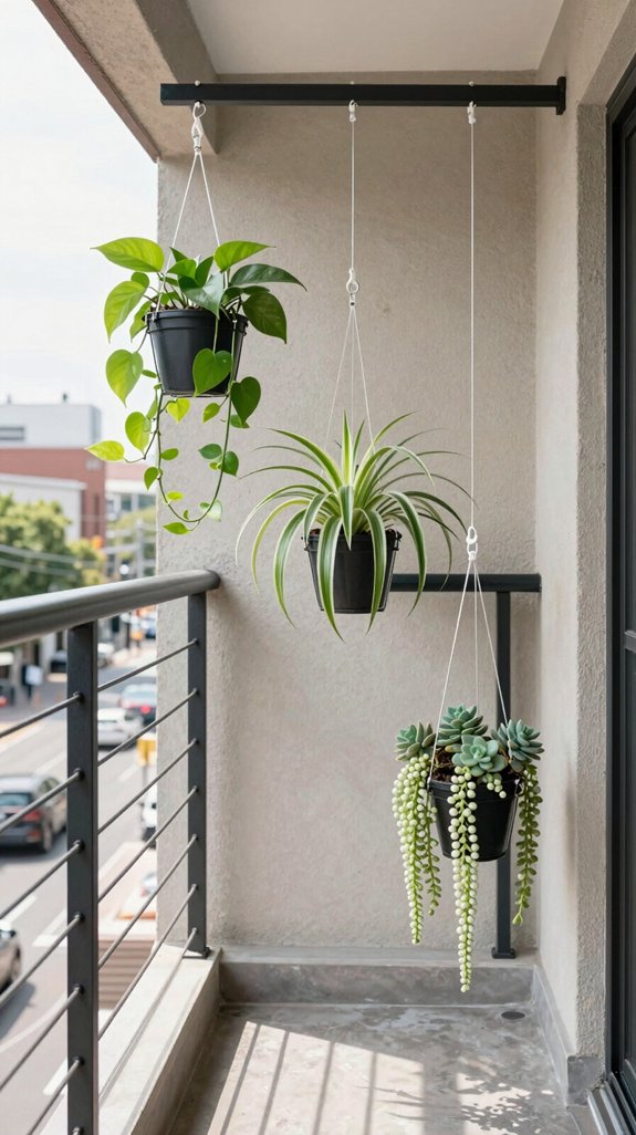 strategic hanging plant arrangement