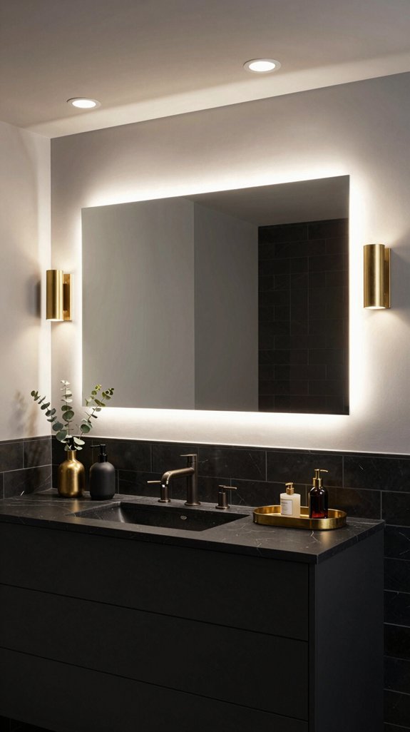 17 Black Bathroom Ideas That Feel Bold and Luxurious 18 strategic lighting elevates vanity