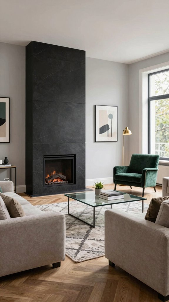 striking minimalist fireplace designs
