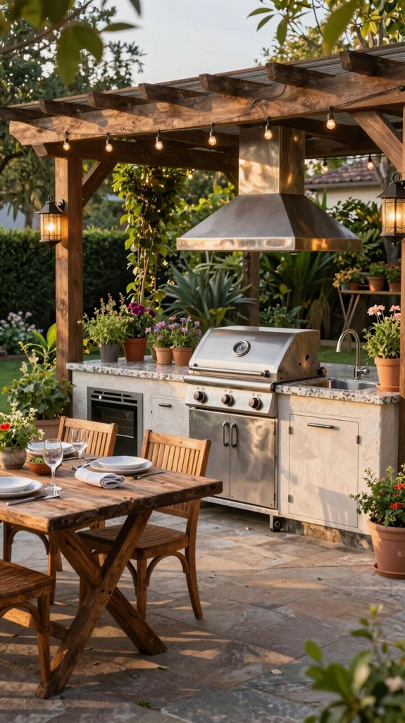 stylish backyard outdoor kitchens