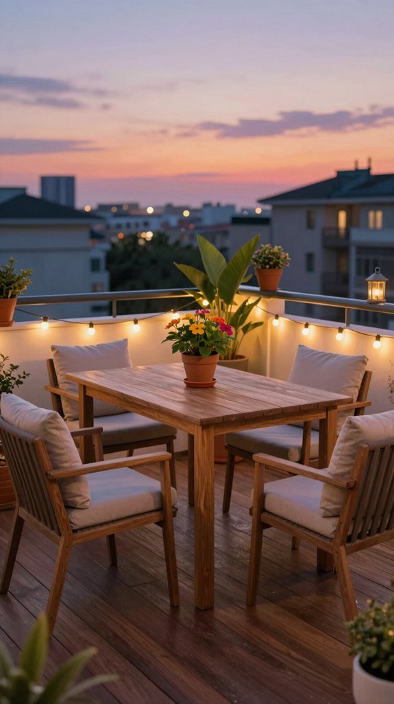 stylish balcony bar setup