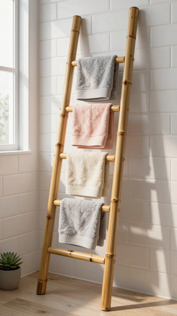 17 Bathroom Towel Hanging Ideas for Small and Large Spaces 12 stylish bamboo bathroom storage