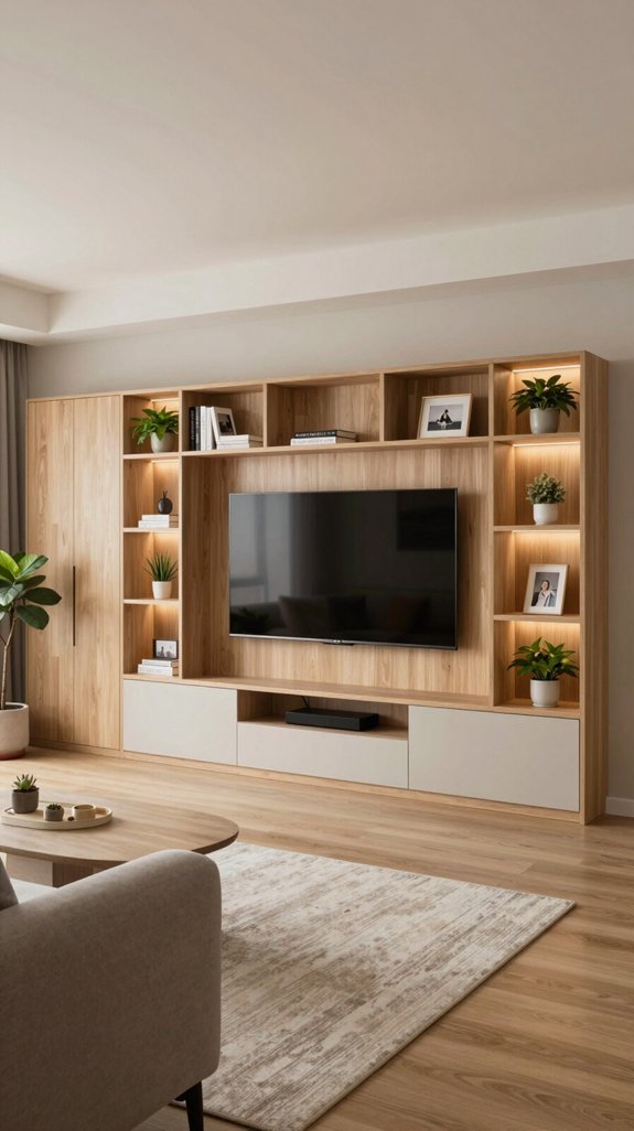 17 TV Cabinet Design Ideas for Living Rooms 3 stylish built in media wall
