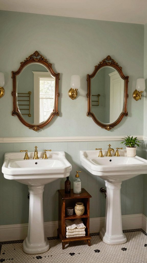 20 Vintage Bathroom Ideas With Timeless Appeal 3 stylish dual vanity solution