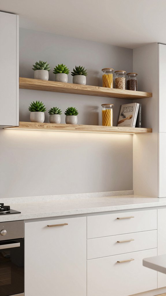 stylish functional kitchen shelves