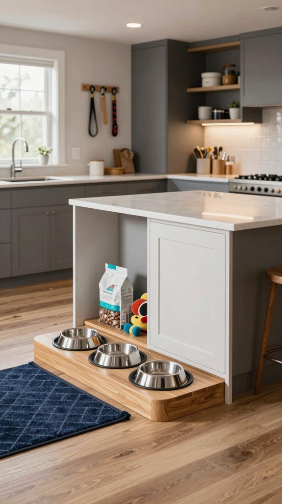 stylish kitchen pet stations