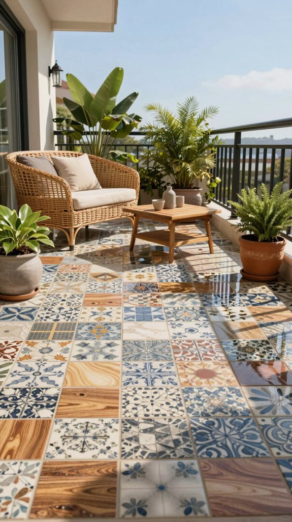 stylish low maintenance balcony tiles