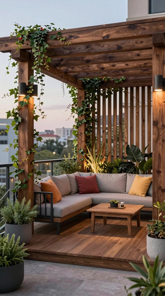stylish privacy through pergolas