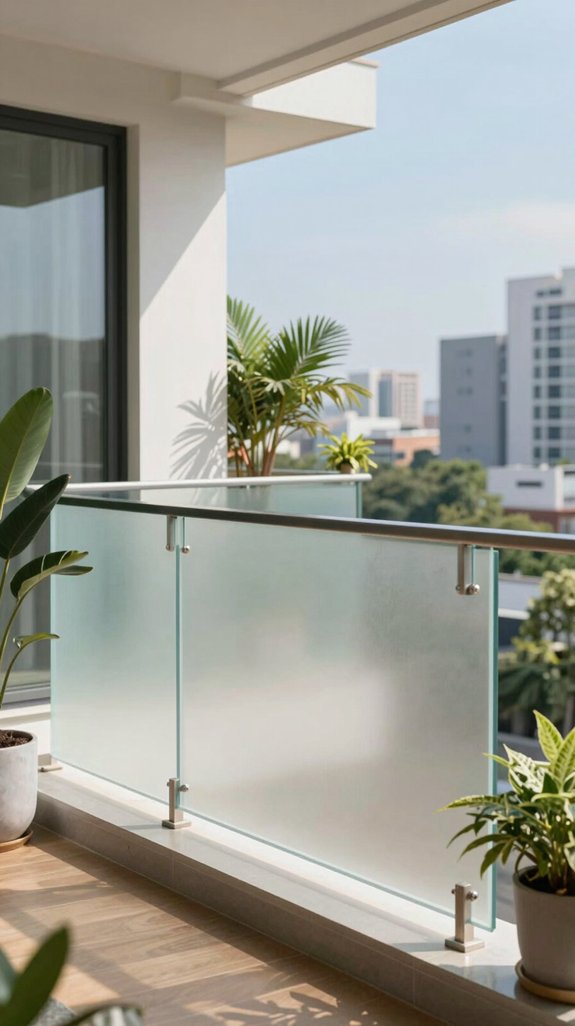 17 Glass Balcony Railing Ideas for Stylish Safety 8 stylish privacy with safety