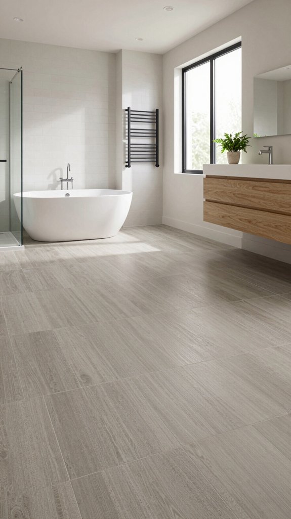 stylish safe bathroom flooring