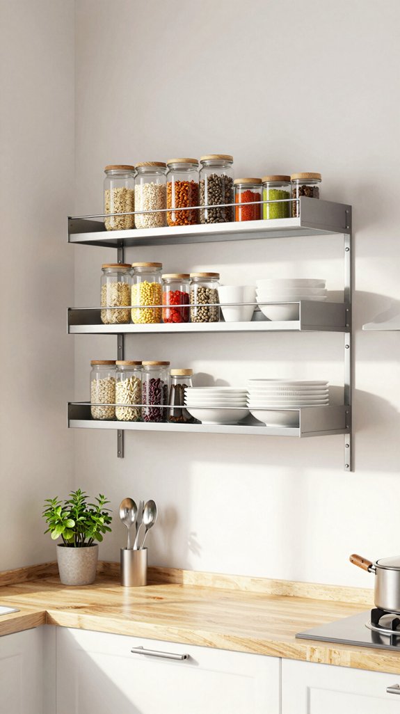 18 Kitchen Shelf Ideas for Stylish Storage 16 stylish stainless steel shelving