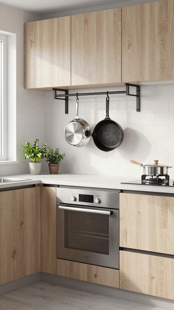 stylish wall mounted cookware racks