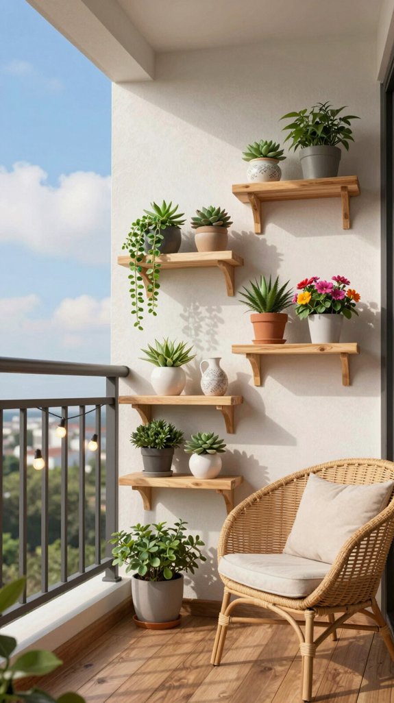 21 Balcony Decoration Ideas to Refresh Your Outdoor Space 20 stylish wall shelf storage