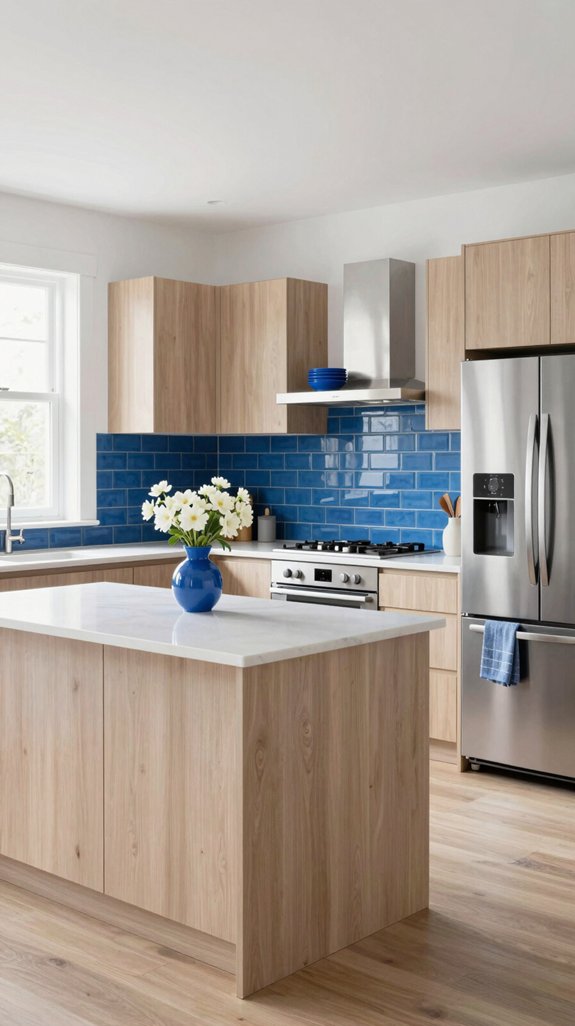 subtle blue kitchen accents